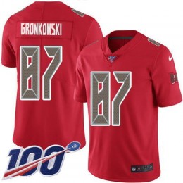 Buccaneers #87 Rob Gronkowski Red Youth Stitched NFL Limited Rush 100th Season Jersey