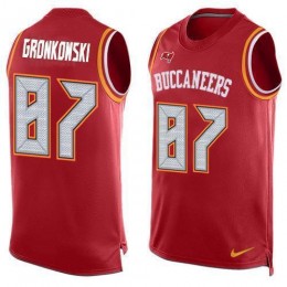Buccaneers #87 Rob Gronkowski Red Team Color Youth Stitched NFL Limited Tank Top Jersey