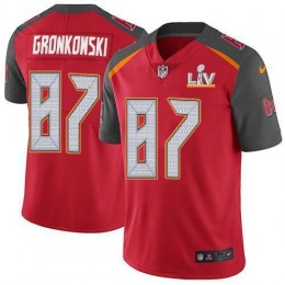 Buccaneers #87 Rob Gronkowski Red Team Color Youth Super Bowl LV Bound Stitched NFL Vapor Untouchable Limited Jersey