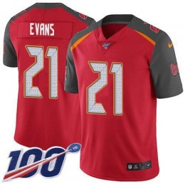 Tampa Bay Buccaneers #21 Justin Evans Red Team Color Youth Stitched NFL 100th Season Vapor Untouchable Limited Jersey
