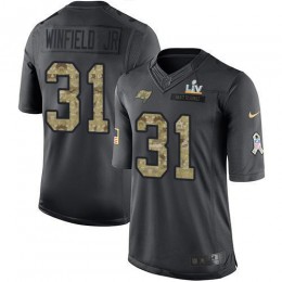 Tampa Bay Buccaneers #31 Antoine Winfield Jr. Black Youth Super Bowl LV Bound Stitched NFL Limited 2016 Salute to Service Jersey