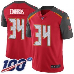Tampa Bay Buccaneers #34 Mike Edwards Red Team Color Youth Stitched NFL 100th Season Vapor Untouchable Limited Jersey