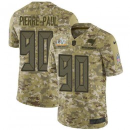 Tampa Bay Buccaneers #90 Jason Pierre-Paul Camo Youth Super Bowl LV Bound Stitched NFL Limited 2018 Salute To Service Jersey