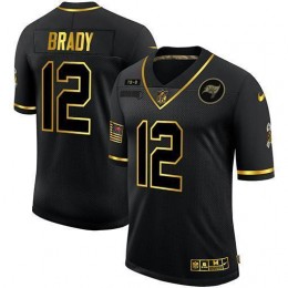Tampa Bay Buccaneers #12 Tom Brady Youth 2020 Salute To Service Golden Limited NFL Jersey Black
