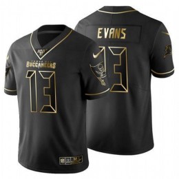 Tampa Bay Buccaneers #13 Mike Evans Youth Black Golden Limited NFL 100 Jersey