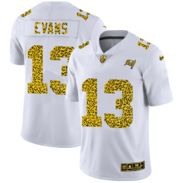 Tampa Bay Buccaneers #13 Mike Evans Youth Flocked Leopard Print Vapor Limited NFL Jersey White