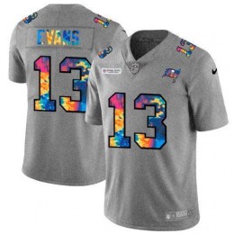 Tampa Bay Buccaneers #13 Mike Evans Youth Multi-Color 2020 NFL Crucial Catch NFL Jersey Greyheather