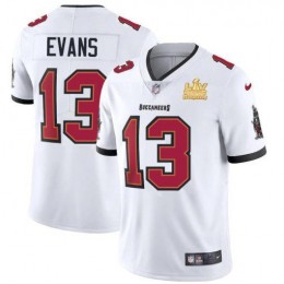 Tampa Bay Buccaneers #13 Mike Evans Youth Super Bowl LV Champions Patch White Vapor Limited Jersey