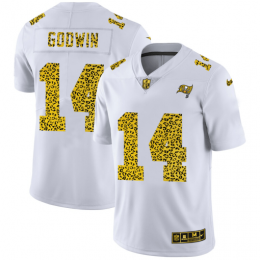 Tampa Bay Buccaneers #14 Chris Godwin Youth Flocked Leopard Print Vapor Limited NFL Jersey White