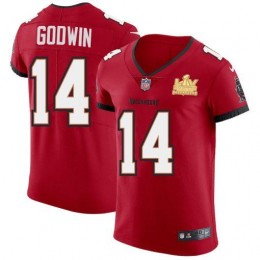 Tampa Bay Buccaneers #14 Chris Godwin Youth Super Bowl LV Champions Patch Red Vapor Elite Jersey