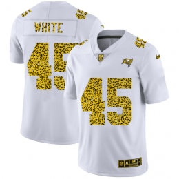 Tampa Bay Buccaneers #45 Devin White Youth Flocked Leopard Print Vapor Limited NFL Jersey White