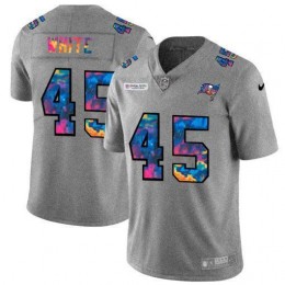 Tampa Bay Buccaneers #45 Devin White Youth Multi-Color 2020 NFL Crucial Catch NFL Jersey Greyheather