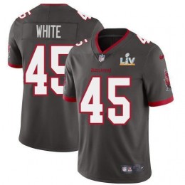 Tampa Bay Buccaneers #45 Devin White Youth Super Bowl LV Bound Pewter Alternate Vapor Limited Jersey