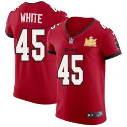 Tampa Bay Buccaneers #45 Devin White Youth Super Bowl LV Champions Patch Red Vapor Elite Jersey