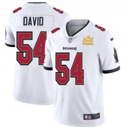 Tampa Bay Buccaneers #54 Lavonte David Youth Super Bowl LV Champions Patch White Vapor Limited Jersey