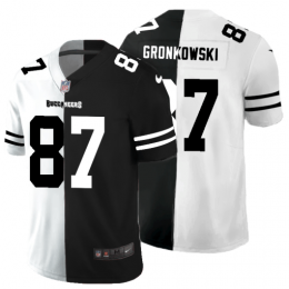 Tampa Bay Buccaneers #87 Rob Gronkowski Youth Black V White Peace Split Vapor Untouchable Limited NFL Jersey