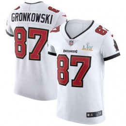 Tampa Bay Buccaneers #87 Rob Gronkowski Youth Super Bowl LV Bound White Vapor Elite Jersey