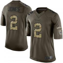 Tennessee Titans #2 Julio Jones Green Youth Stitched NFL Limited 2015 Salute to Service Jersey