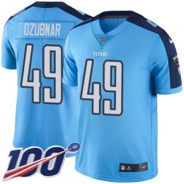 Tennessee Titans #49 Nick Dzubnar Light Blue Youth Stitched NFL Limited Rush 100th Season Jersey