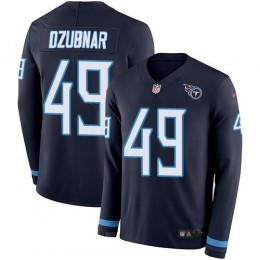 Tennessee Titans #49 Nick Dzubnar Navy Blue Team Color Youth Stitched NFL Limited Therma Long Sleeve Jersey