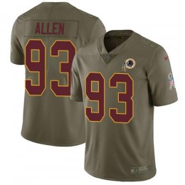 Commanders #93 Jonathan Allen Olive Youth Stitched NFL Limited 2017 Salute To Service Jersey